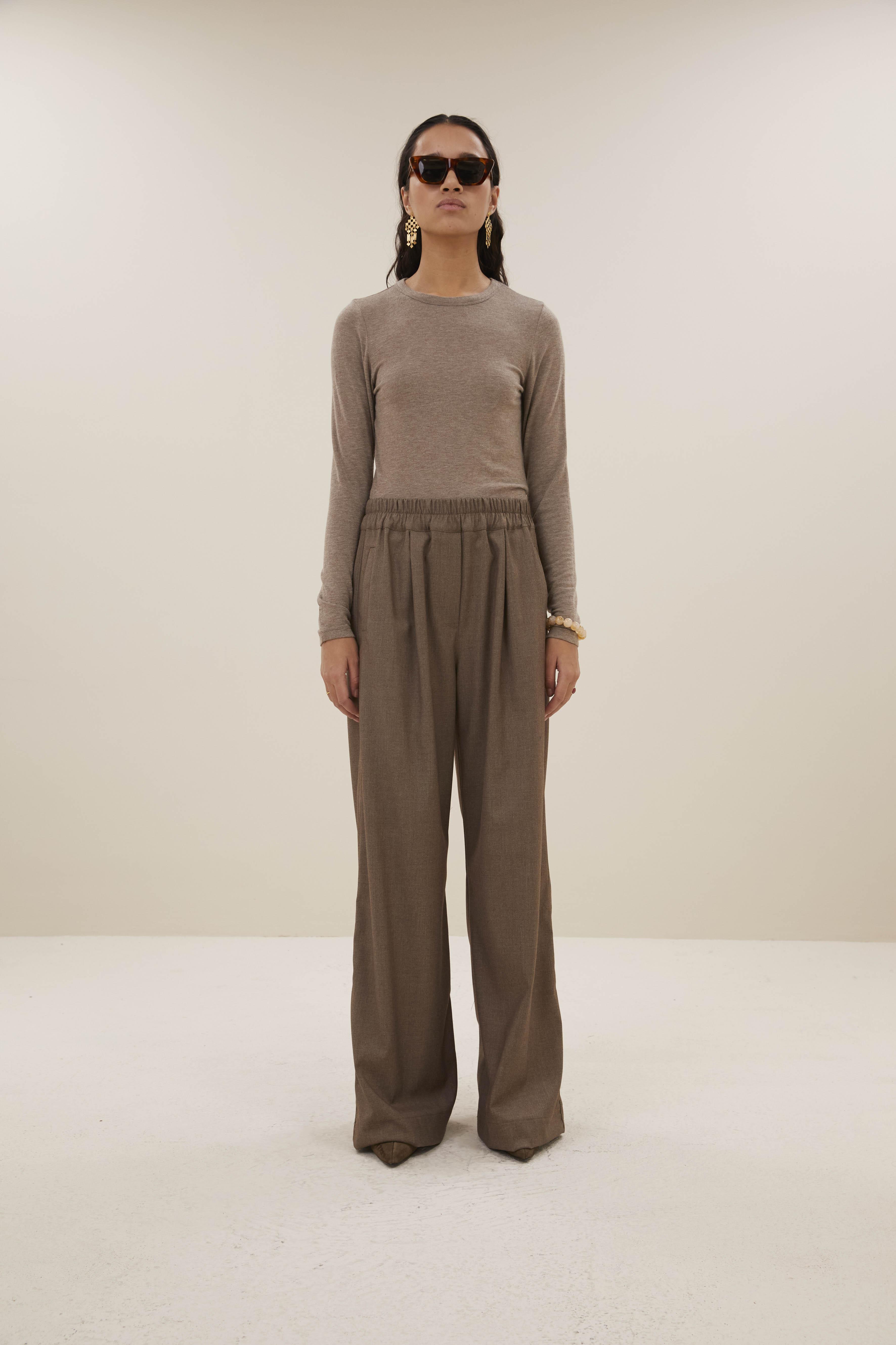 By-Bar Moky LS Top Biscuit Brown Damen Langarmshirt Modal braun